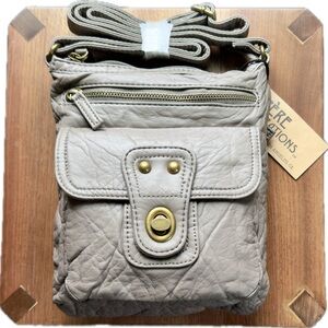 Ampere's Creations Soft Vegan Leather Dark Grey Shoulder Crossbody Purse Bag